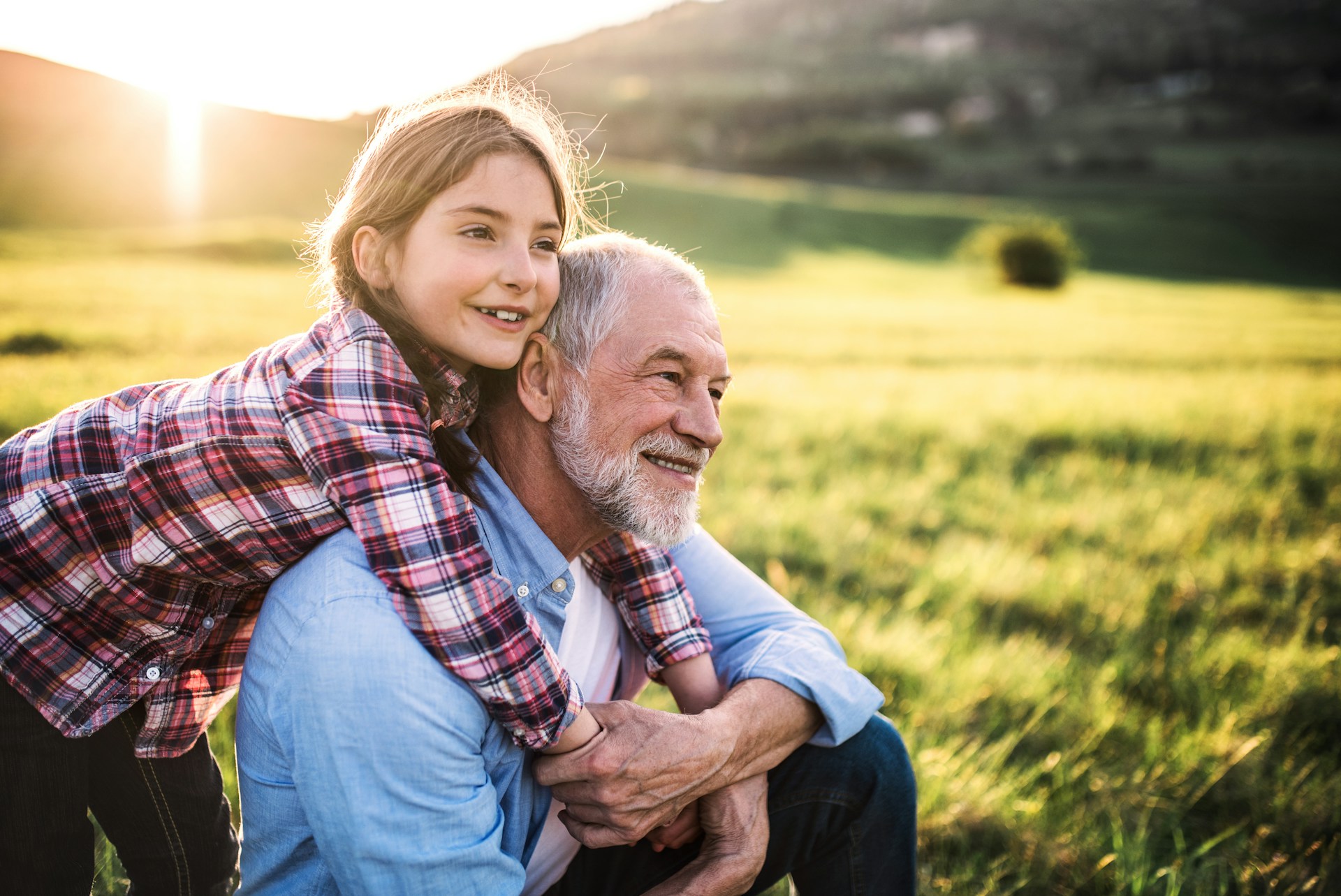 Couple smiling together at home